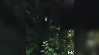Un couple romantique fait l'amour dans la nature
