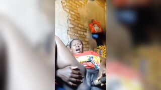 Auntie tries wooden dildo