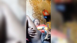 Auntie tries wooden dildo