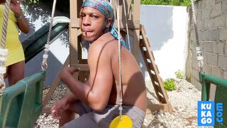 Big Black Cock Fucks Ebony Babe on Playground