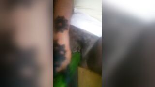 Hausa girl masturbating with cucumber