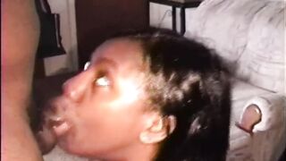 Amateur Black Blowjob with Deepthroat & Cumblast