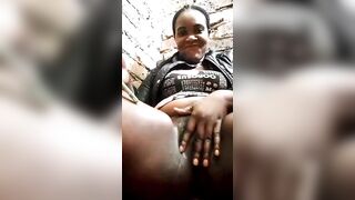 Beautiful village woman masturbating with a tooth brush