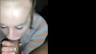 Big-Foreheaded Blonde Blows BBC in POV Video