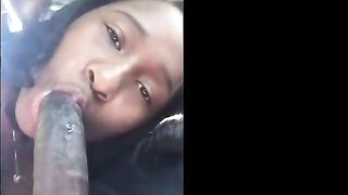 Black Woman Gives Outdoor Blowjob