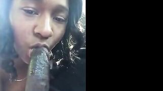 Black Woman Gives Outdoor Blowjob