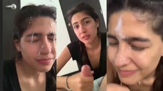 jolie fille indienne se fait éjaculer sur le visage cute facial humiliation cumload
