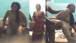 Jeune Indienne et femmes âgées baisant un homme nigérian