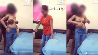 Un Nigérian ordonne à une Indienne de lui sucer la bite.
